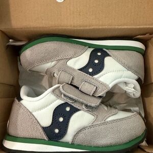 Saucony Kids' Gray & Navy Velcro Sneaker - Baby Jazz
